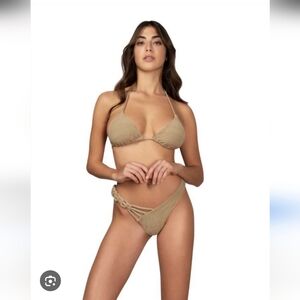 NWT Aerie Light Brown Bikini Top Size L